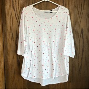 Tahari heart patterned 3/4 sleeve shirt size 1X